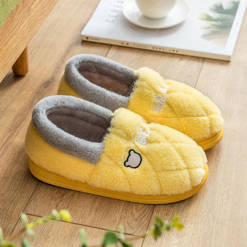 Cotton Slippers Bag and Home Slippers Winter Women's Waterproof Down Cloth Thickened Shoes Non-slip Warm Cotton Shoes Men's Shoes