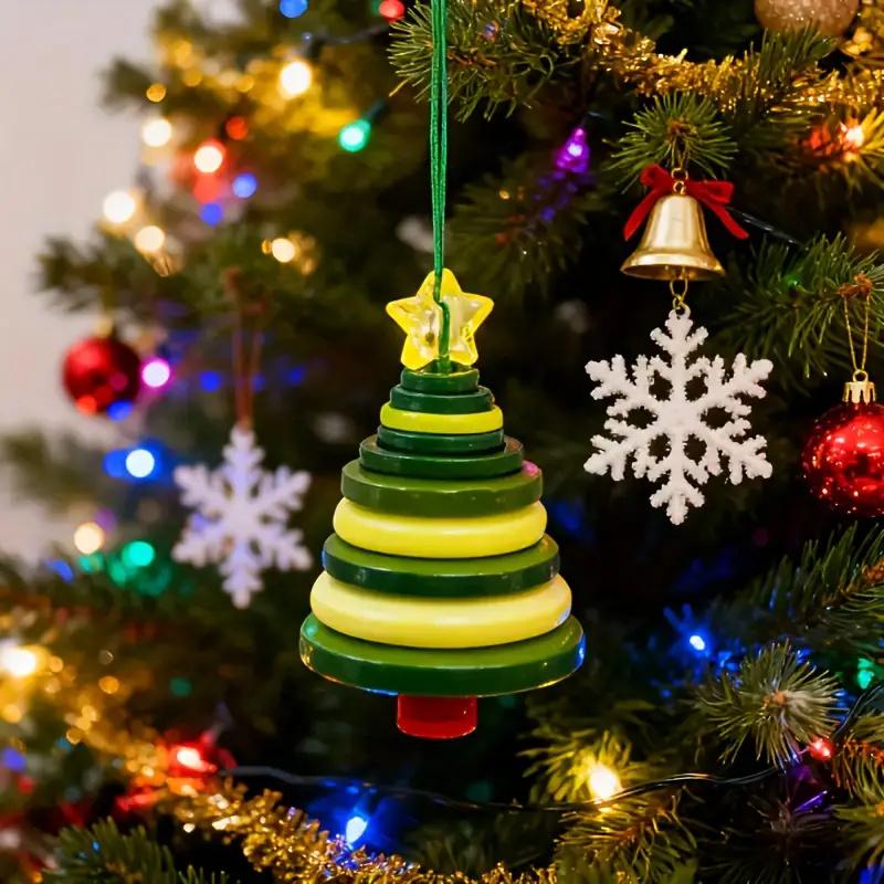 DIY Christmas Button Decoration Craft Kit Snowman Santa Claus and Angel Figures with Button Hats Easy-to-Hang Tree Ornaments