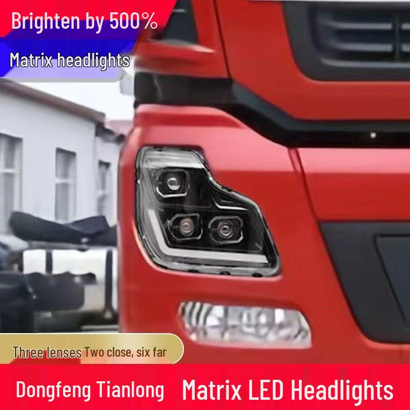 All-LED Multi-Lens Headlight Assembly for Dongfeng Tianlong VL - Modified Hercules Series Triple lens headlight right single