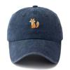 Fox Pattern Printed Visor Baseball Cap Adjustable Washed Cotton Baseball Hats Faded Outdoor Leisure Casquette