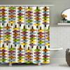 Fish Pattern Shower Curtain Coastal Ocean Sea Life Waterproof Decor Bathroom Set Vintage Nautical Themed Shower Liner
