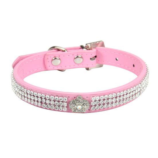 Pet Necklace Fashionable Neck?Circumference Adjustable Pet Supplies Rhinestone Embedded Dog Cat Choker Collar