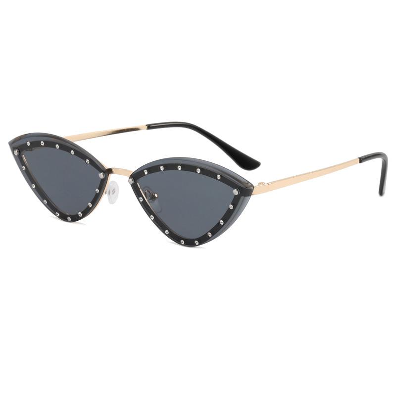 

European American Style Women Sunglasses Cat Eye Shape Fashion Sun Glasses Rhinestone Decoration Female Stylish Shades UV Protection