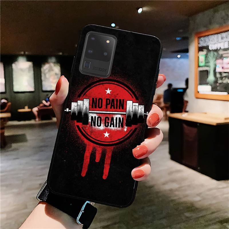 YNDFCNB No Pain No Gain Phone Case for Samsung S20 Lite S21 S10 S9 Plus for Redmi Note8 9pro for Huawei Y6 Cover