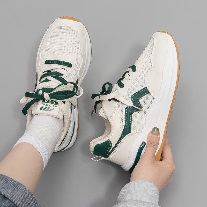 Korean Version of Summer New Dad Shoes Women 2025 New Versatile Student Running Sports Shoes Women's White Shoes A1838