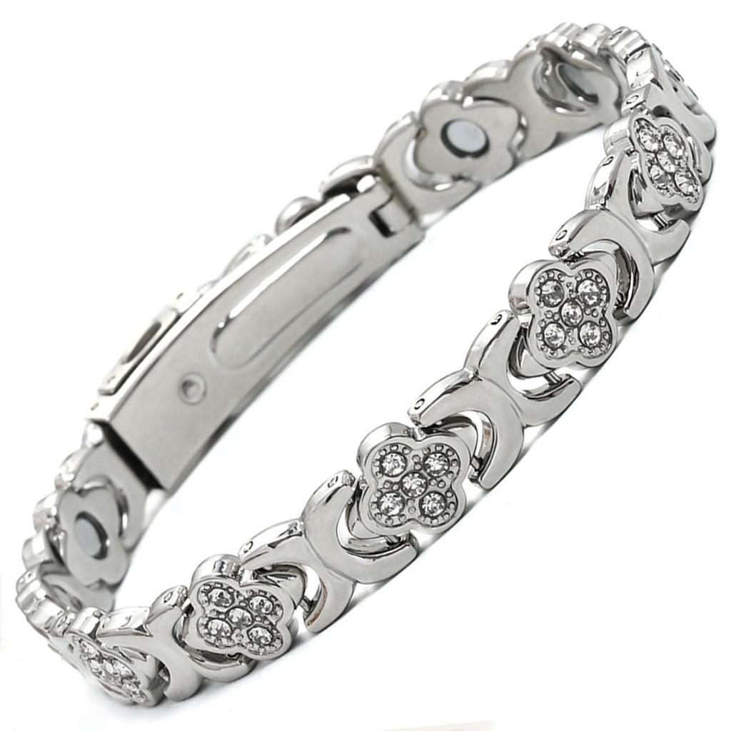 Umweltfreundliches europäisches und amerikanisches Modearmband mit abnehmbaren magnetischen Steinen und Diamanteinlagen; Verstellbarer Damen-Legierungsarmreif.