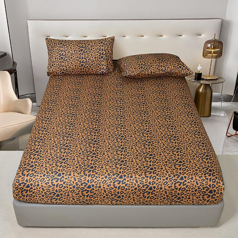 Twin Fitted Bed Sheet With Elastic Blue Flower Printed Bed Cover Single/Queen/King Bed Linen Reactive Printed Mattress Cover 180