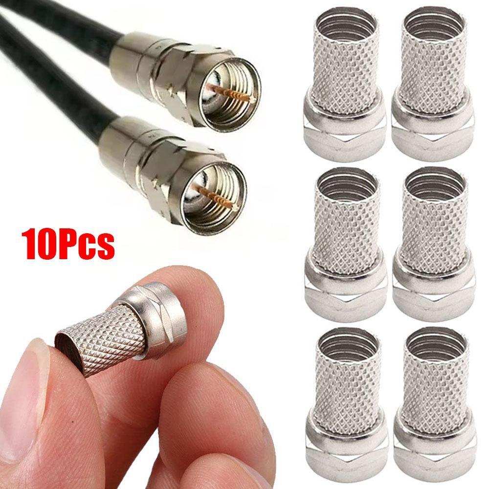 10 Stück 75-5 RG6 F-Typ Kabelstecker Koaxialkabel Schnellverbinder für RG6 Koaxialkabel Installation