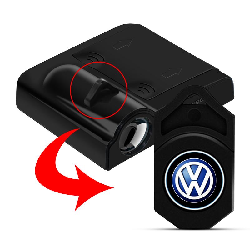 2Pcs Car Door Emblem Light LED Welcome Lamp Wireless Laser Projector For Volkswagen Golf-5 6 7 MK6 Jetta Lavida Polo Tiguan Passat B5 B6 B7