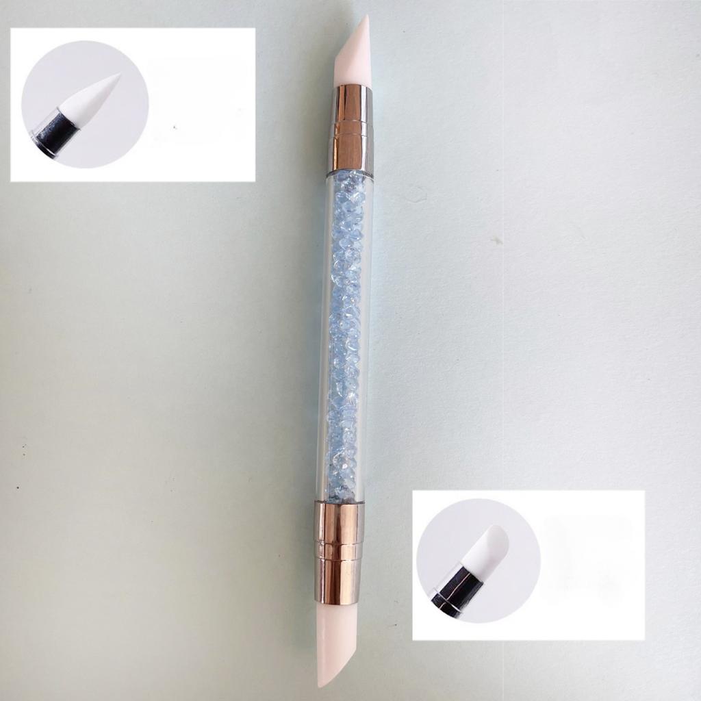 Double-ended Silicone Press Pen Wedge Deer Hoof Brush Nail Supplies Carving Glitter Powder Sticker Nail Accessories for Manicure