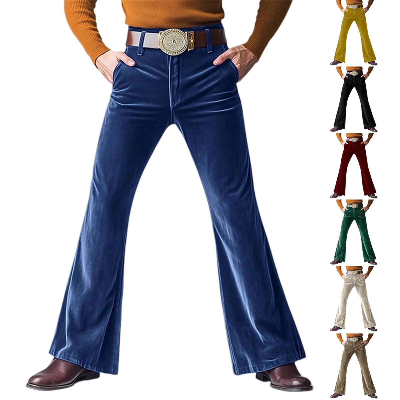 

Men s Vintage 60s 70s Bell Bottom Pants Classic Comfort Flared Flares Retro Disco Outfits For Men L жовтий