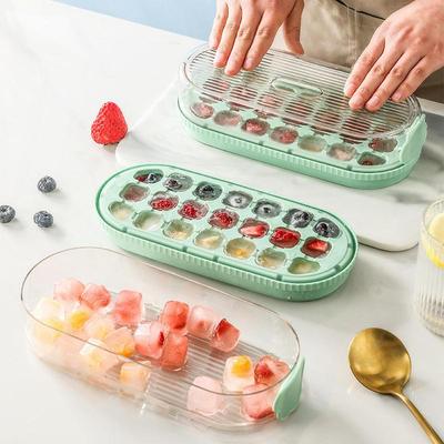 Ice Tray With Lid Ice Maker Mold Tray For Freezer Easy-Release Kitchen Accessories For Beverage Whiskey Vodka Tequila Cocktails