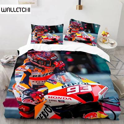 Stampa 3D Marc Marquez 93 Set Biancheria da Letto Copripiumino Set Letto Copripiumino Federa Piumone king Queen Size Ragazzi Adulti Biancheria da Letto