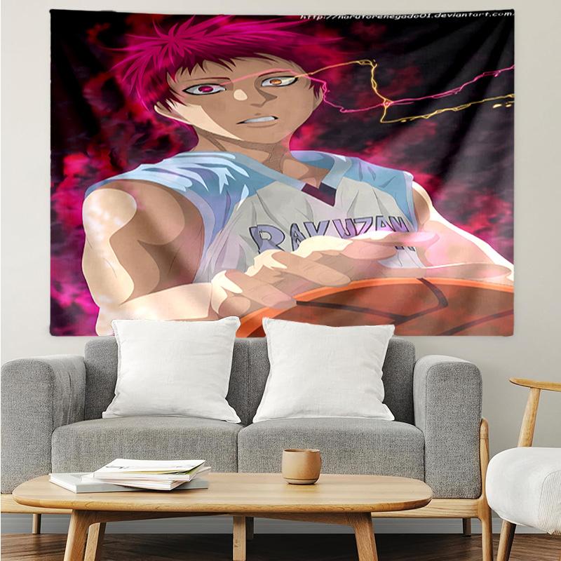 Kurokos Basketball Wandteppich für Schlafzimmer Ästhetik Klassenzimmer Wandbehänge für Wohnzimmer Studentenwohnheim Büro, Ideales Kreatives Geschenk
