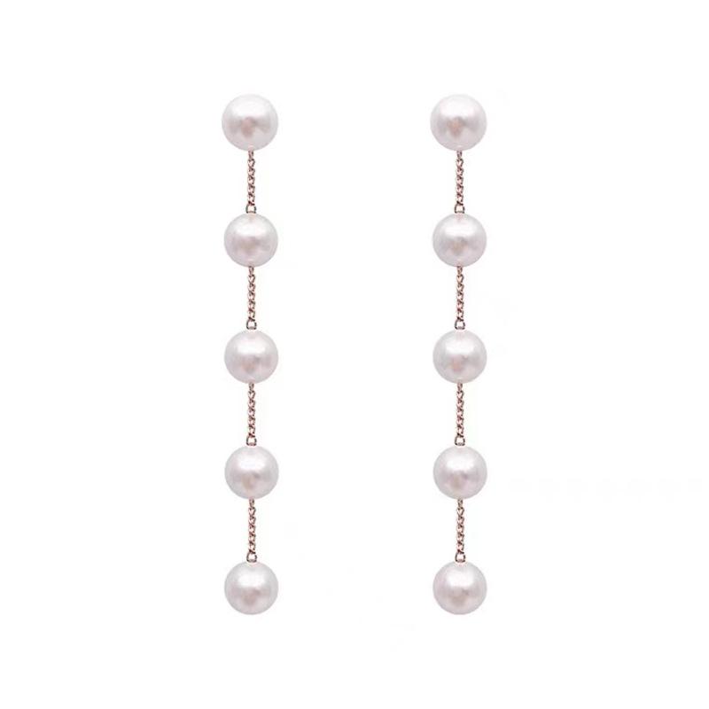 S925 Silver Long Tassel Earrings with Freshwater Pearls - Dual Wear Design for Women (Summer 2024)