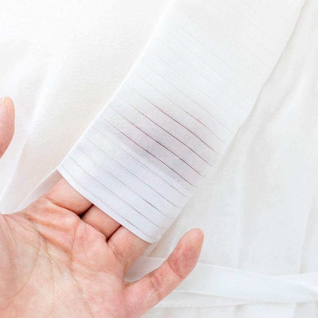 Washable Nagajuban for Women [KYOETSU] (long Undergarment), Plain, Silk-stitched Collar, (LL, White)