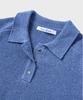 NONBLANK Raglan Half Sleeve Collar Crop Knit_Melange Blue