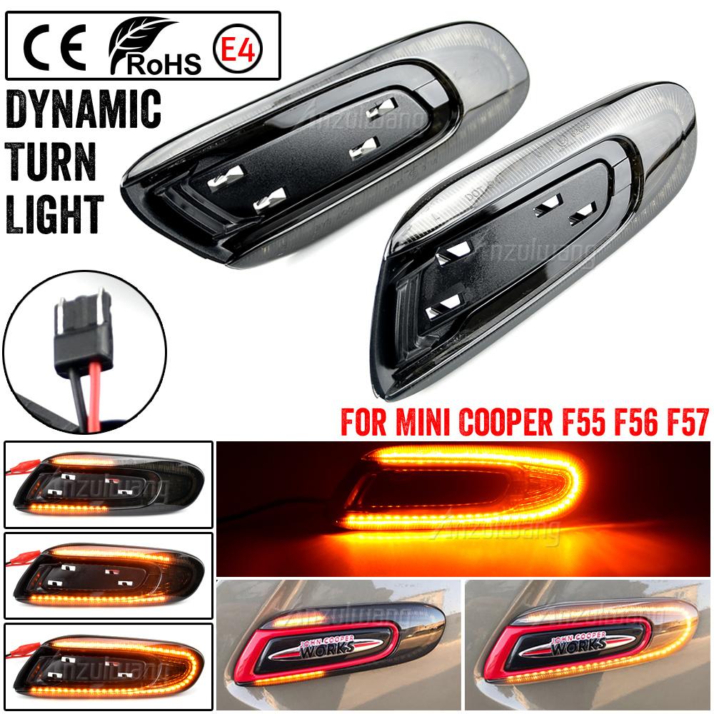 Dynamic Sequential Amber Front Led Side Marker Lights For Mini Cooper F55 F56 F57 2014 2015 2016 2017 2pcs Car Turn Signal Light