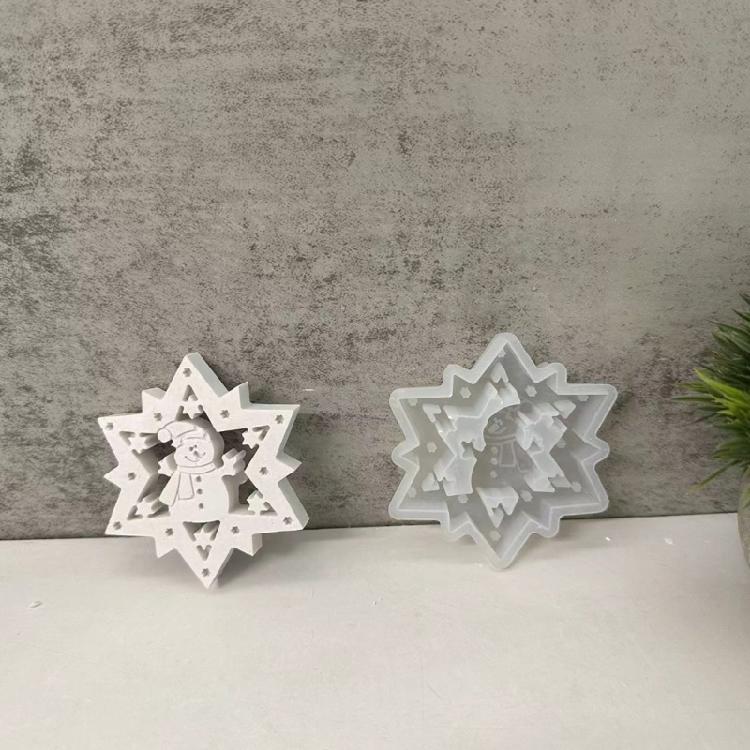 Holiday Themed Silicone Molds Creative Christmas Figurines Silicone Molds Flexible Mold for Hanging Decoration