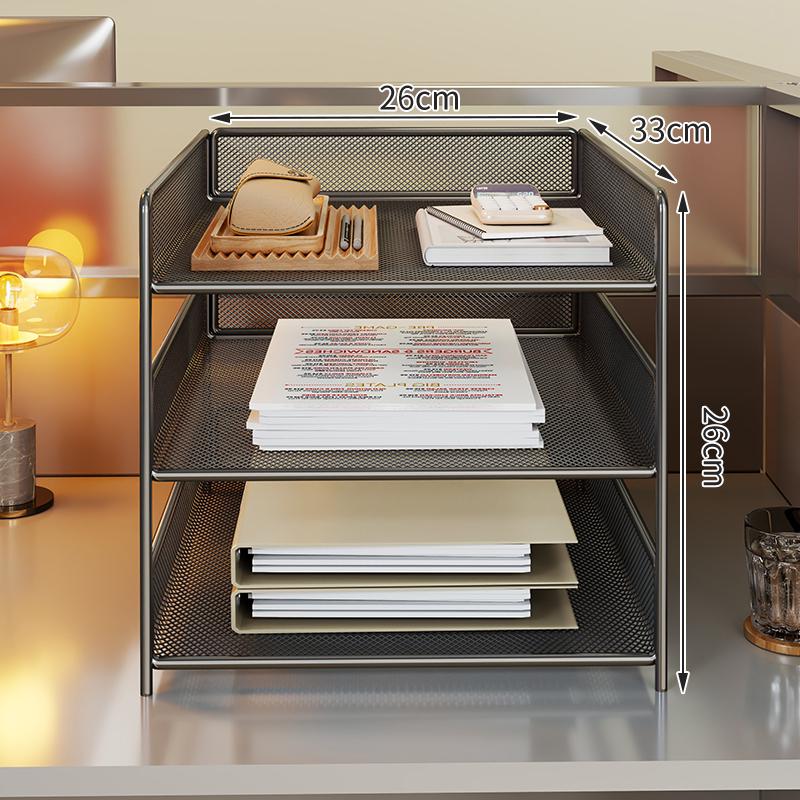 Multi-Functional Metal Document Rack - Large Capacity Office Storage Organizer