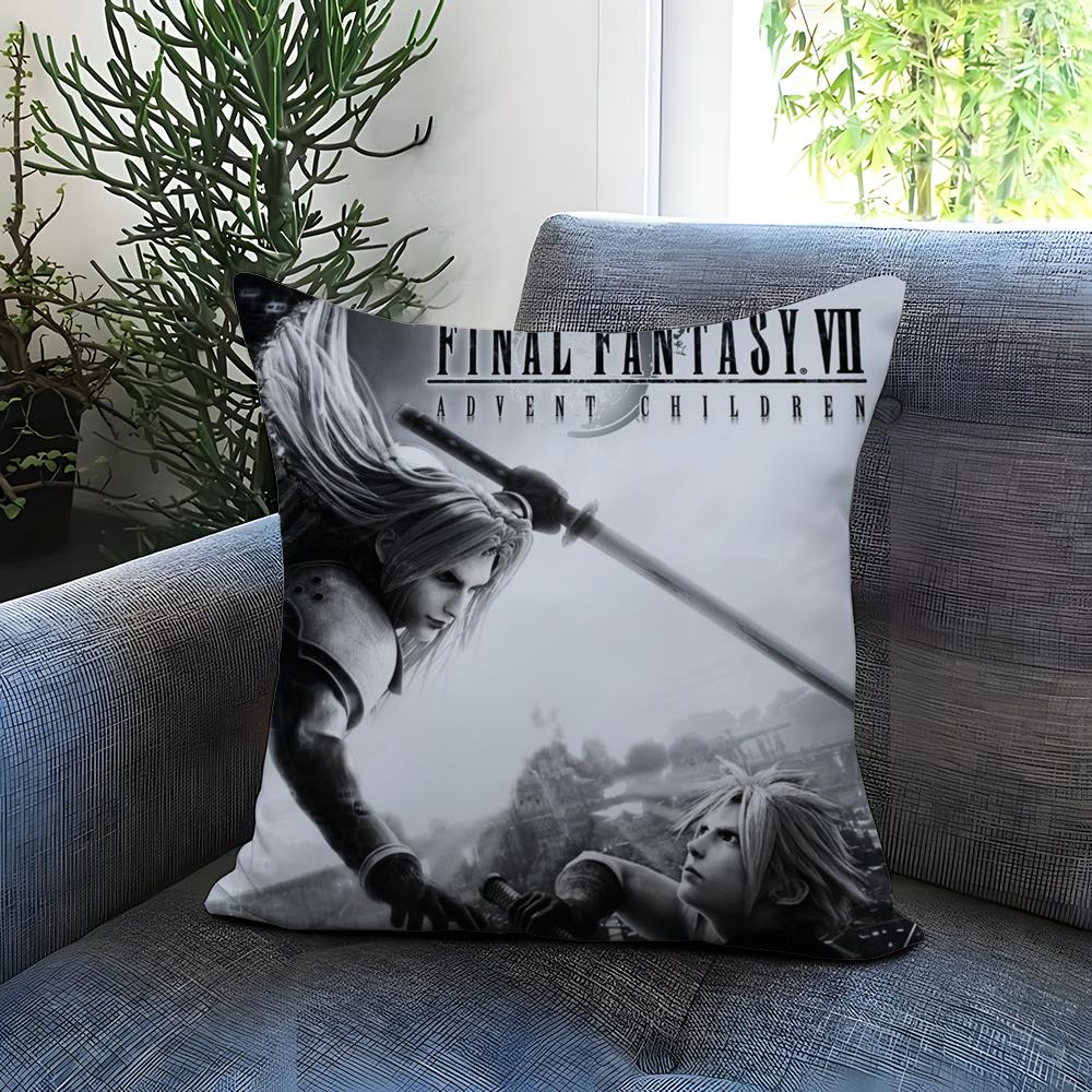 F-Final F-Fantasy VII Cushion Cover Comfortable Reversible Pillow Cover Ideal for Car Sofa Bedroom & Beyond