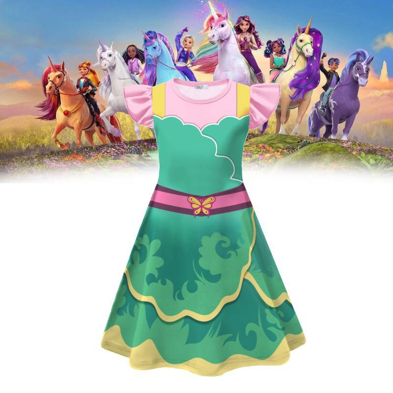 Unicorn Academy Ava Banji Costume With Polyester Fabric And Abstract Pattern For Casual Party Use