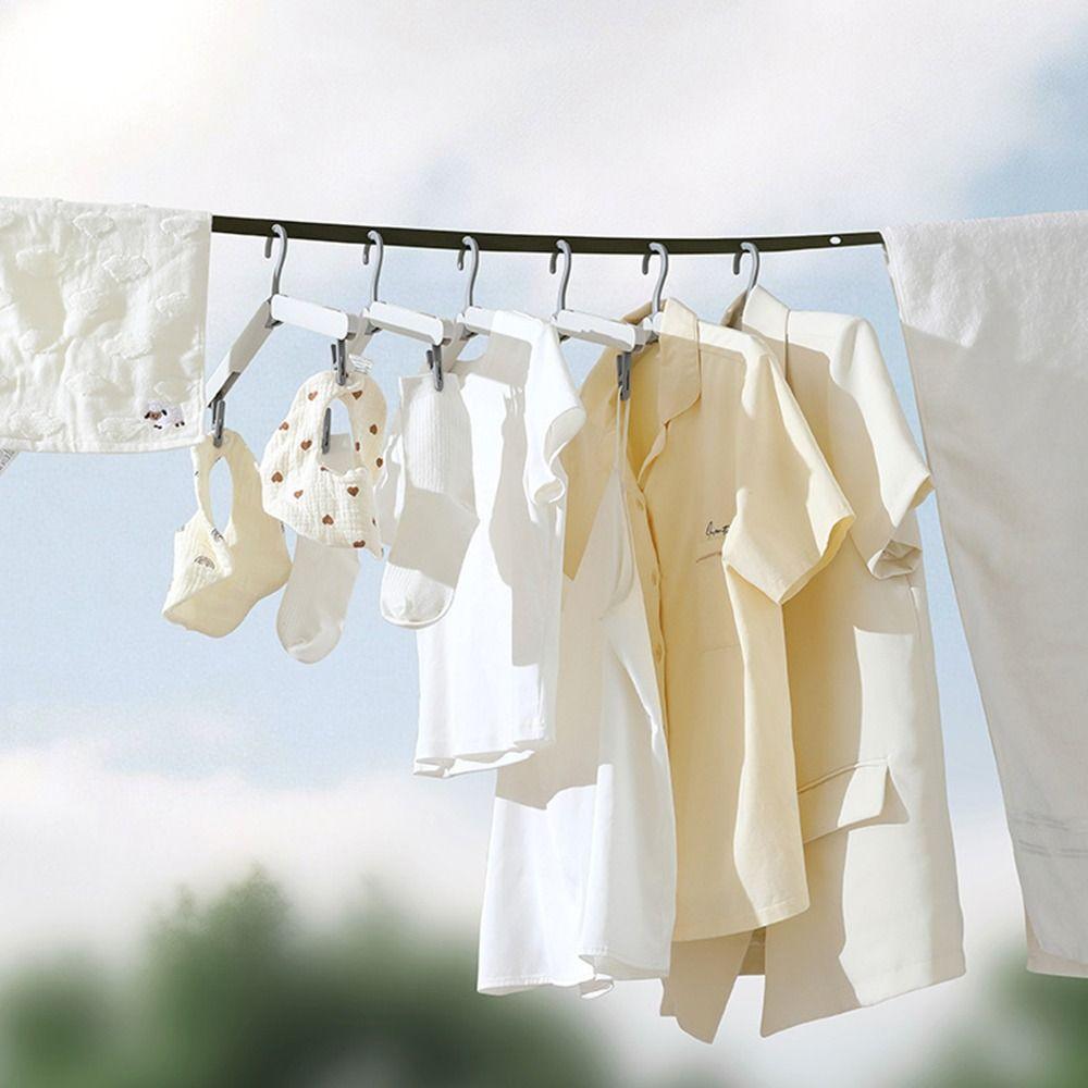 Windproof Outdoor Clothesline Non-Slip with 34 Holes Portable Storage Lanyard Space-saving Multifunctional