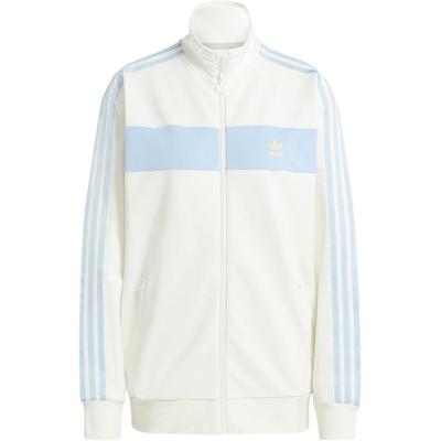 Originals Gestreiftes Logo-Print Jacke mit Reißverschlusskragen Damenjacke Weiß IR7471