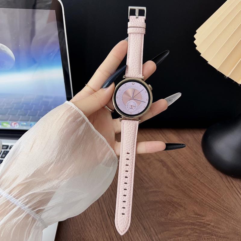 Lychee Grain Leather Strap for Huawei GT5/GT4 41mm Women's Watch, 18MM