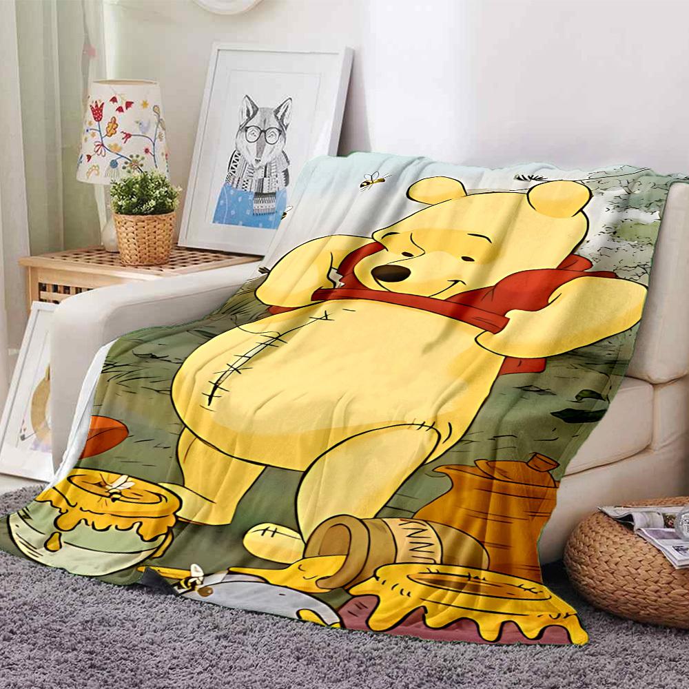 

1pc Winnie_the_Pooh Honey Flannel Blanket Soft Cozy All-Season Throw for Bedroom, Sofa, Camping, Travel, Home Decor1018 80cmx120cm(31inx47in)