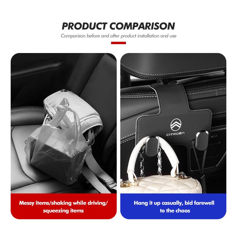 Car Seat Back Handbag Hook Storage Hanging Storage Fastener For Citroen C4 C3 C5 C1 C2 C6 VTS C4L DS3 DS4 DS5 Grand Berlingo akh256