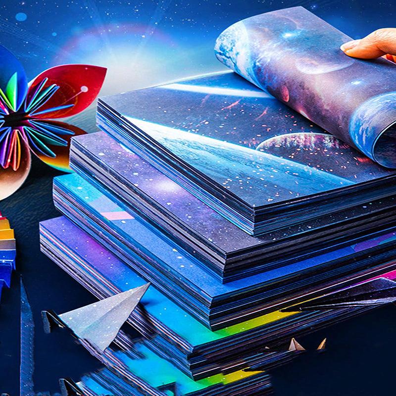 Bview Art 50 Sheets 15x15cm Colorful Square Origami Easy Fold for Folding Double-Sided DIY Handcrafts Paper for School Kids Item