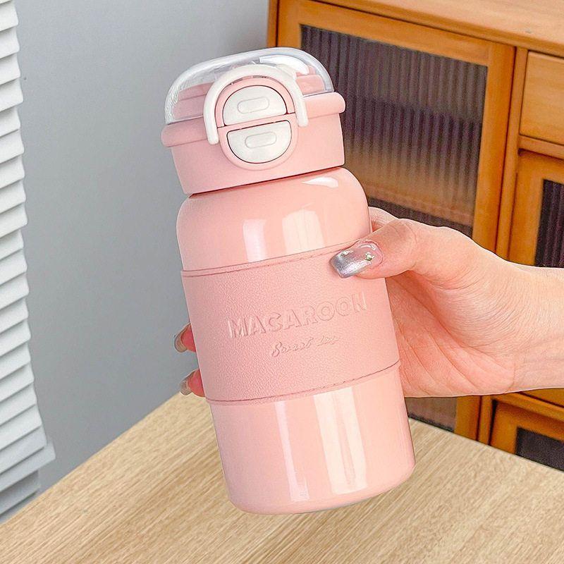German Large-Capacity Thermos Cup for Women 2026 New Model with Straw Water Cup for Students Simple Dual-Drink Cold-Keeping Cup