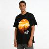 Sunrise Mountain Adventure Silhouette Graphic Casual T-Shirt Pure Cotton T-shirt