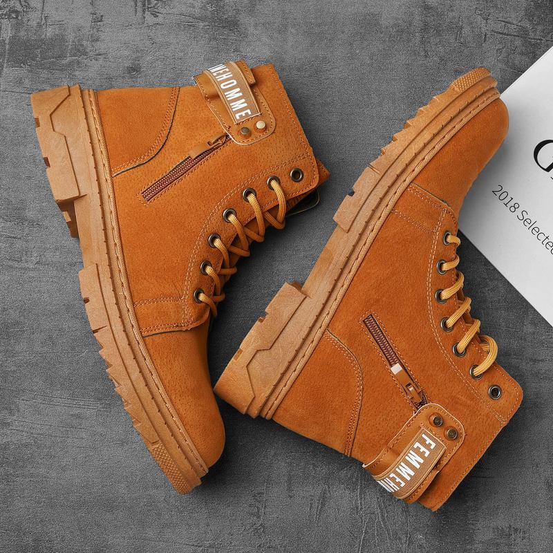 Spring And Autumn New Martin Boots Outdoor Non -Slip Tooling Trendy Shoes British Style Casual All -Match Men 'S Shoes Men 'S Boots