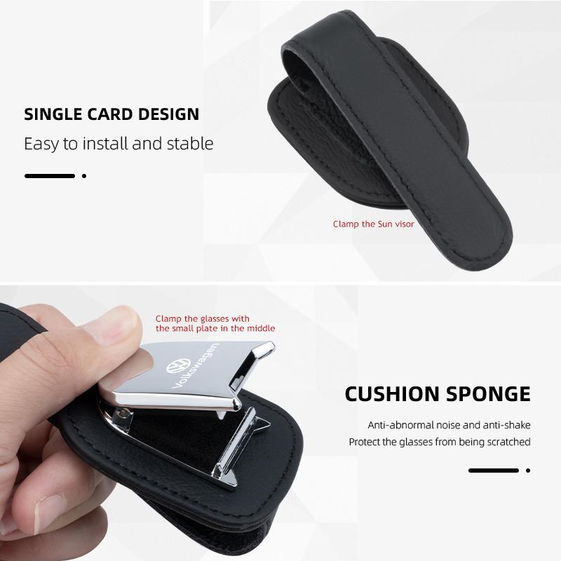 For Volkswagen VW Car Sunglasses Holder Suitable for Car Sun Shades Magnetic Scirocco Passat Polo B5 B6 B7 CC Tiguan Sharan ze1