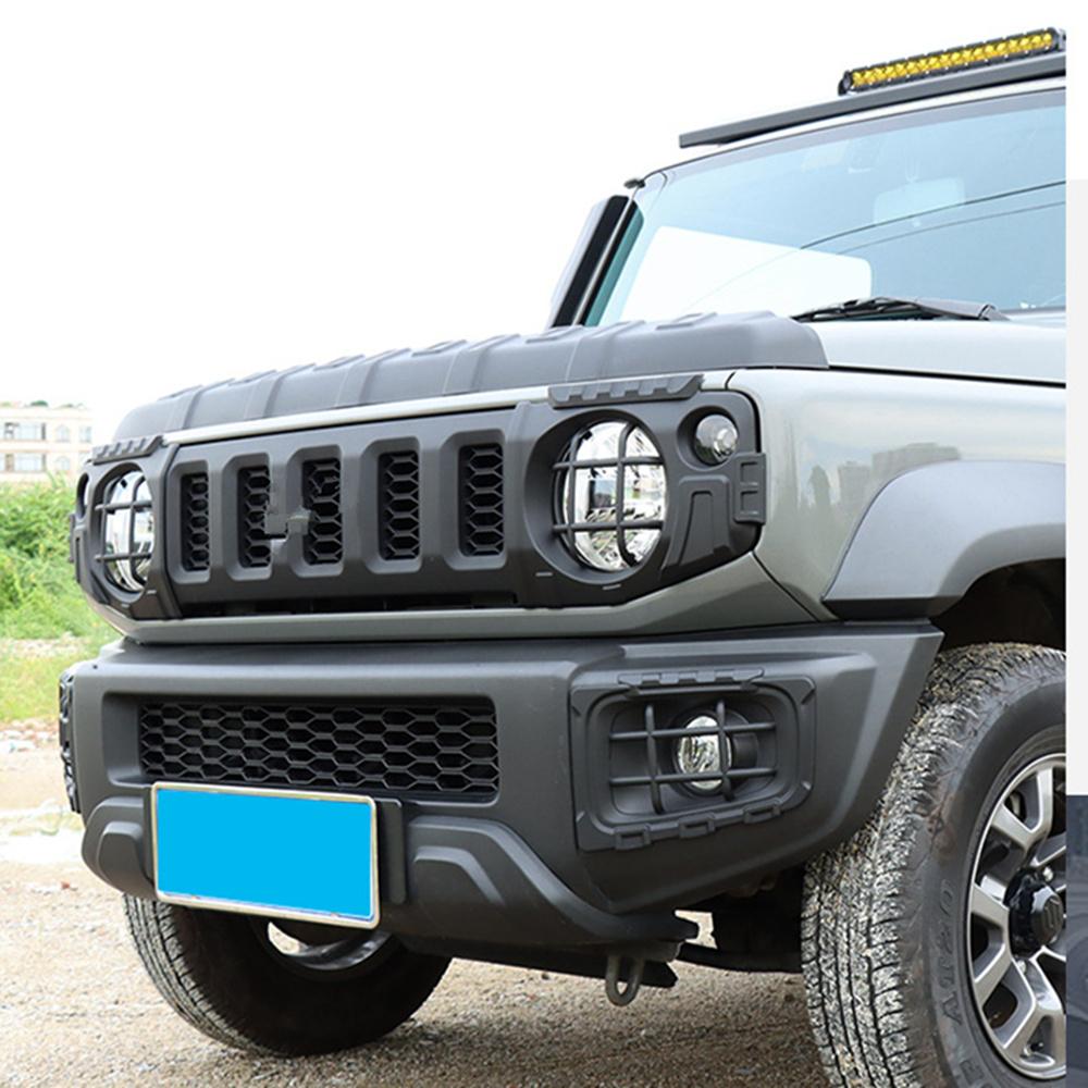 2Pcs For 2019-2024 Suzuki Jimny Front Headlight Lamp Protector Guard Cover Black