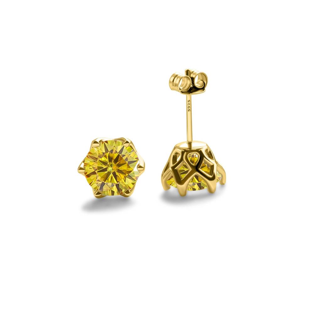 6.5mm Moissanite Mesh Stud Earrings Classic Women Earrings D VVS1 Delicate Jewelry