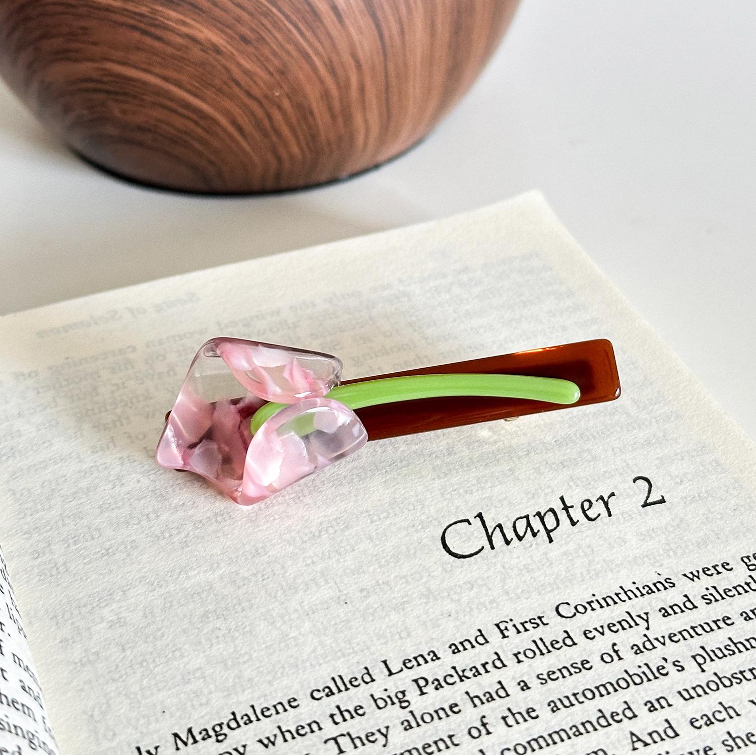 

Очаровательный узор Цветок Ацетатный зажим-краб для волос для женщин Стильный и Дизайнерский Трендовый Brown 6.5cm