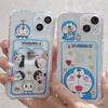 Blue Cartoon Card Insertable Apple iPhone Case for 13/14/12Pro, XR/XsMax, and 15.