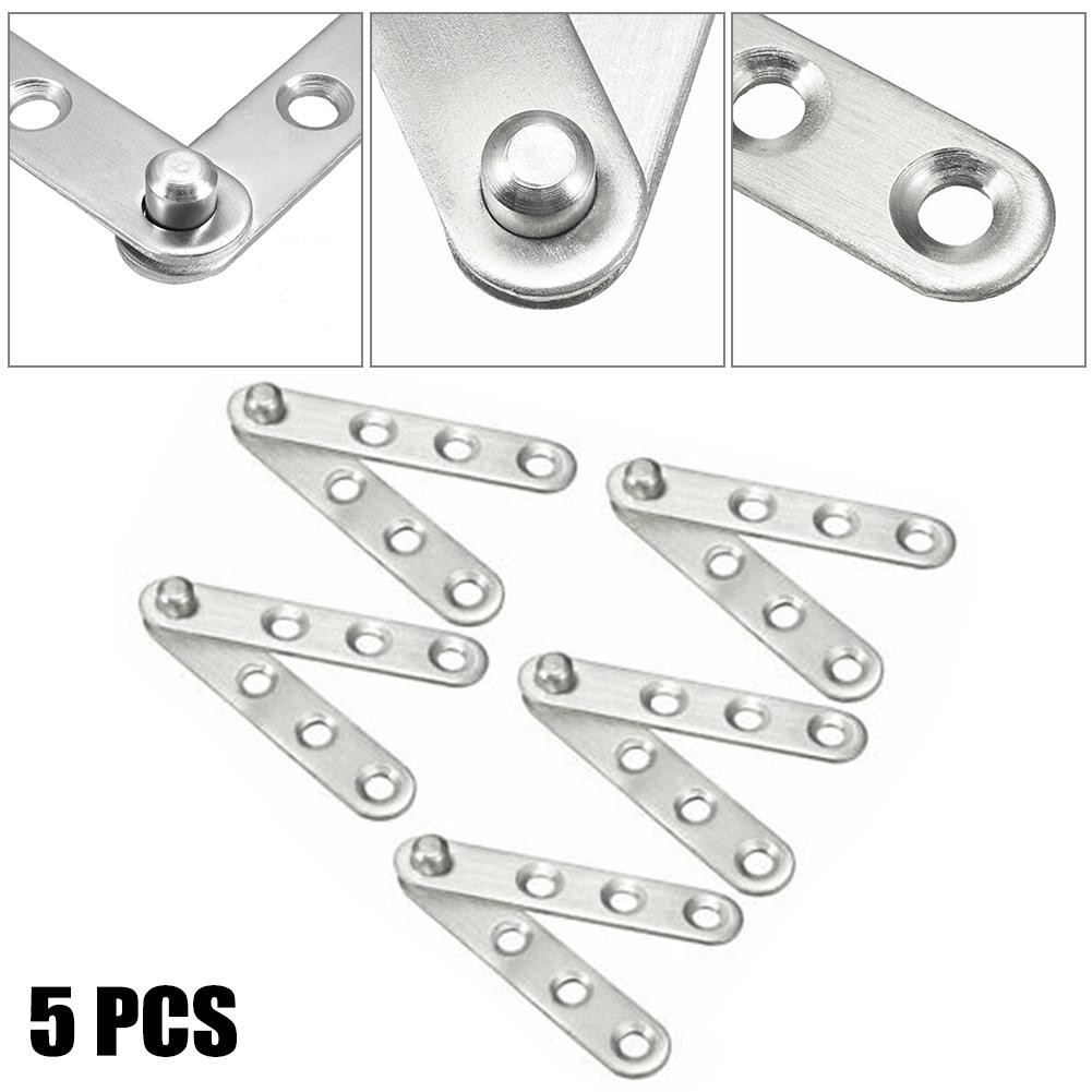 Hinges Door Pivot Hinge Accessories Cabinet Hardware Home Pack Replace Rotating Silver Stainless Steel 360 Degree