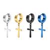 1 Pair Fashion Cross Circle Earring Stainless Steel Punk Dangle Rock Style Earrings Women Men's Earrings Fashion Jewelry Gift