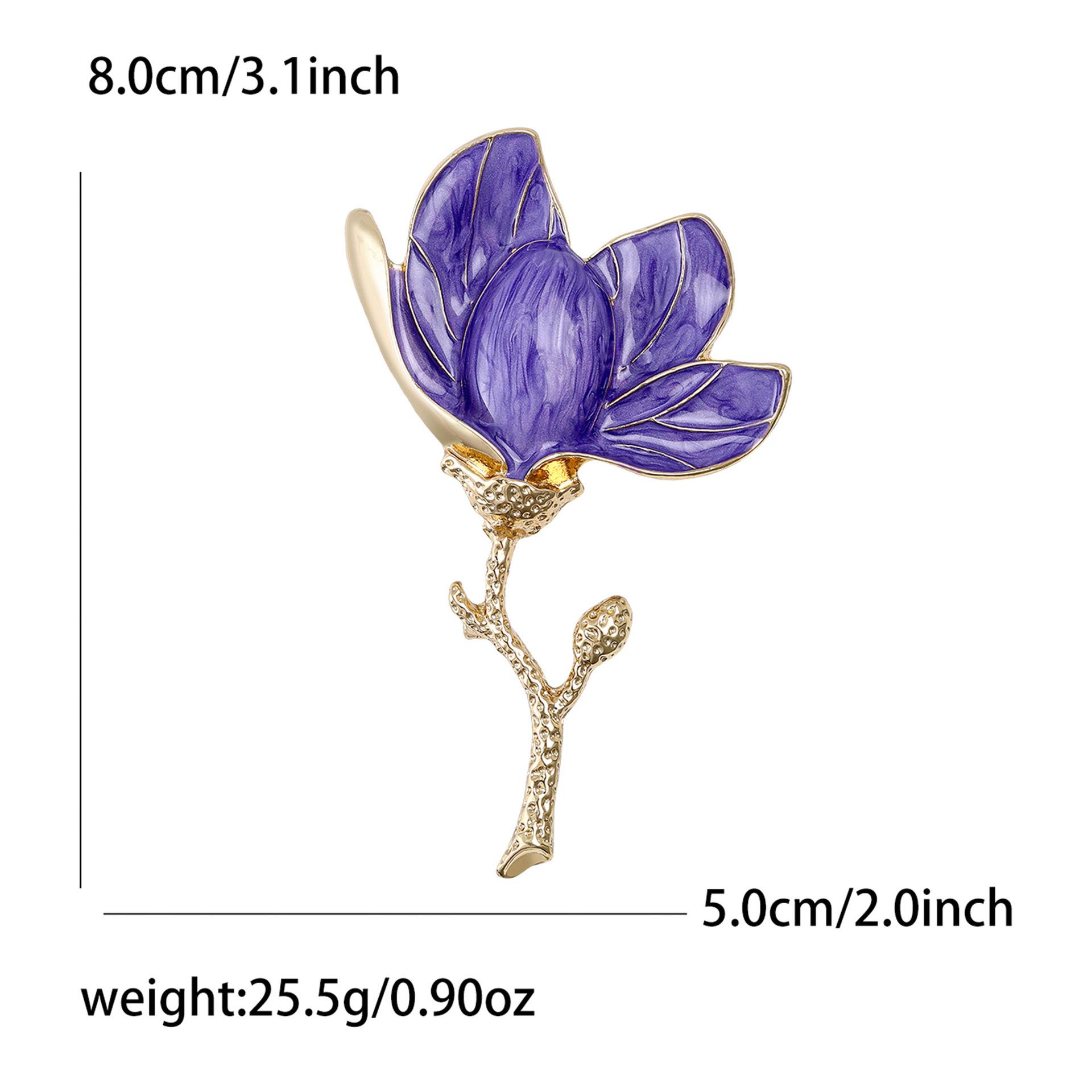 

Korean version of new alloy enamel magnolia brooch, small and fresh, versatile, women s suit shirt, chest flower accessory brooches фиолетовый