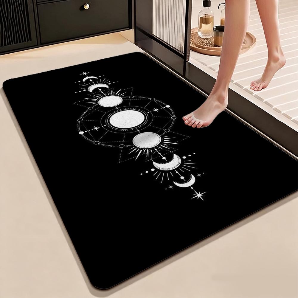 Satanic Black Goat Ritual Rectangular Rug Soundproof Noisereducing Carpet For Living Room Hallway Balcony Home Party Decor Halloween Gift