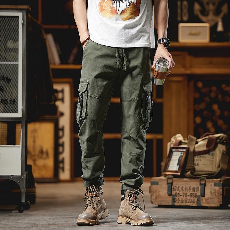 Men's Solid Color Overalls Industrial Casual Pants Men's Loose Outdoor Trousers Trendy Pants Men's Pants High Street Men's Clothing