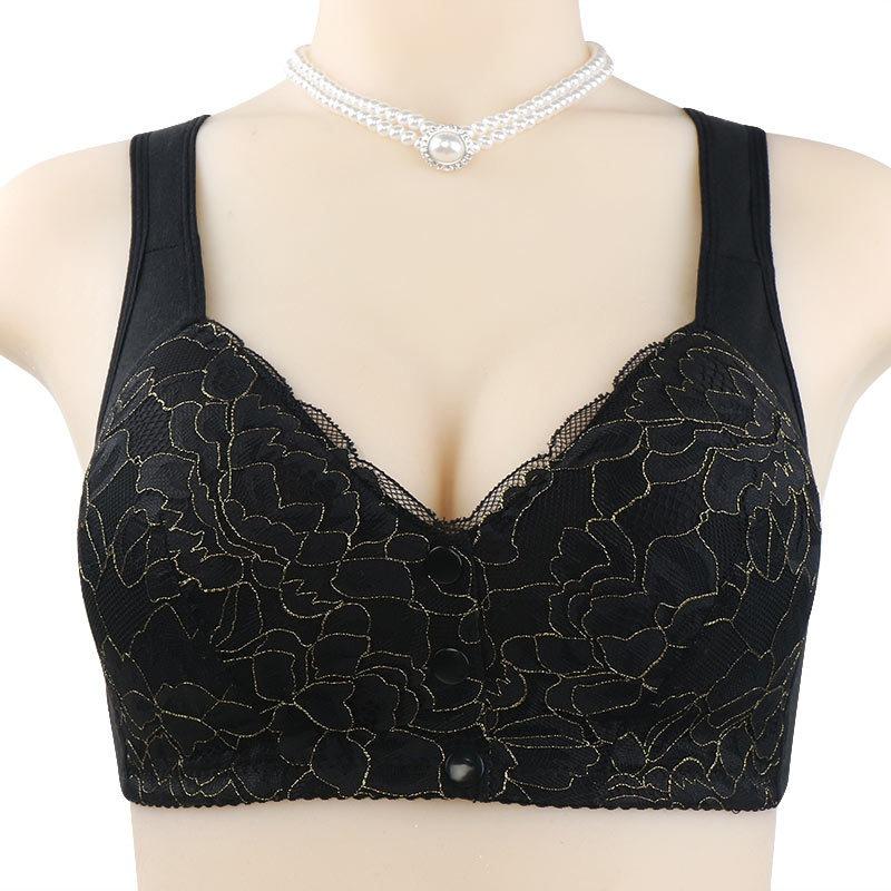 

Женское нижнее белье с пряжкой спереди без стального кольца в стиле жилета с кружевным бюстгальтером больших размеров 38/85 чёрный