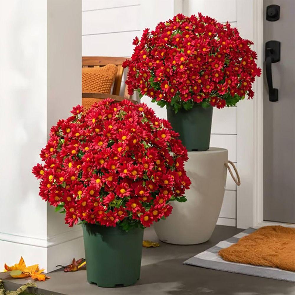 21 Heads Artificial Outdoor Sunset Mums Flowers Multicolor Simulated Flower  for Wedding Decoration