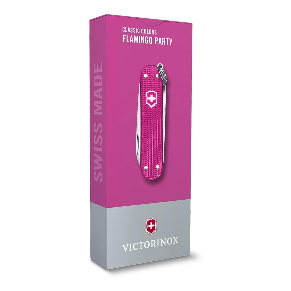 Victorinox Classic Alox Flamingo Party Swiss Army Knife Multi-Tool with Scissors and Screwdriver 5 Functions Compact Lightweight