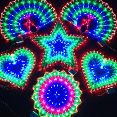 Wunderschöne Plug-in Pfauenlichter Sonnenblumenstern DIY LED-Lichter Mehrfarbige Atmosphärenlichter Feiertagsparty