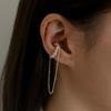 New Arrivals Open Run Womens Bead PEarl Earring Ear Cuff Drop Chain